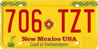 NM license plate 706TZT