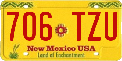 NM license plate 706TZU