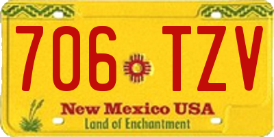 NM license plate 706TZV