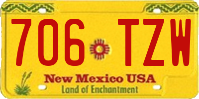 NM license plate 706TZW