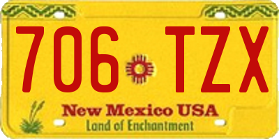 NM license plate 706TZX