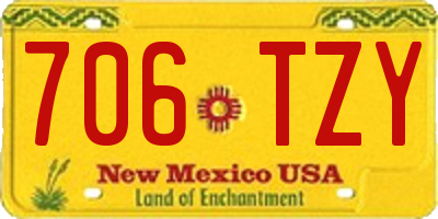 NM license plate 706TZY
