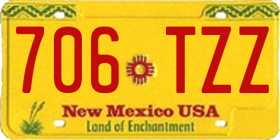 NM license plate 706TZZ