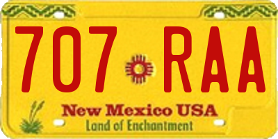 NM license plate 707RAA