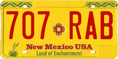 NM license plate 707RAB