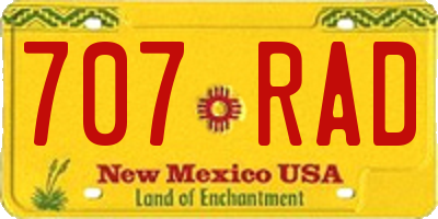 NM license plate 707RAD