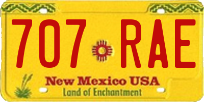 NM license plate 707RAE