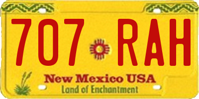 NM license plate 707RAH