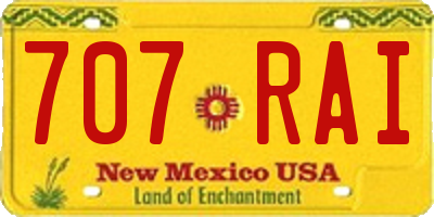 NM license plate 707RAI