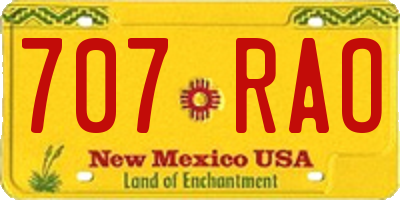 NM license plate 707RAO