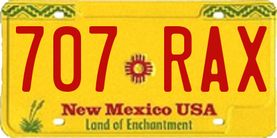 NM license plate 707RAX