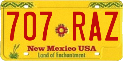 NM license plate 707RAZ