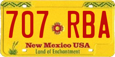 NM license plate 707RBA