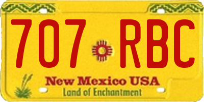 NM license plate 707RBC