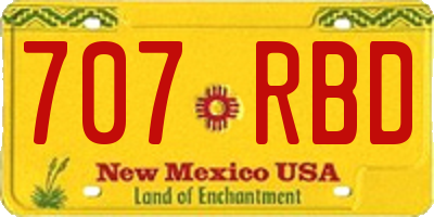 NM license plate 707RBD