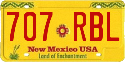 NM license plate 707RBL