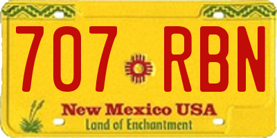 NM license plate 707RBN