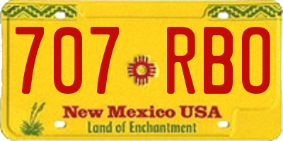 NM license plate 707RBO