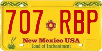 NM license plate 707RBP
