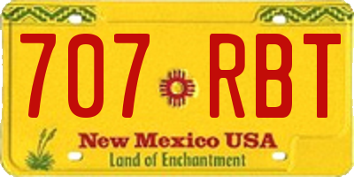 NM license plate 707RBT