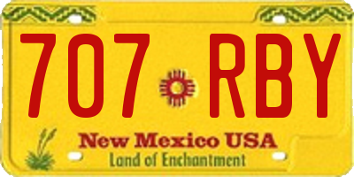 NM license plate 707RBY