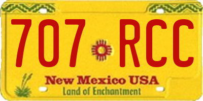 NM license plate 707RCC