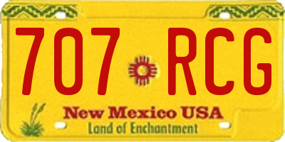 NM license plate 707RCG