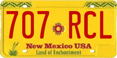 NM license plate 707RCL