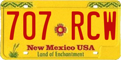 NM license plate 707RCW