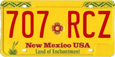 NM license plate 707RCZ