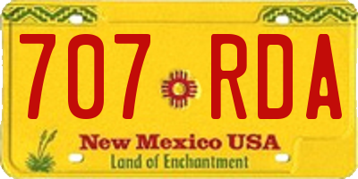 NM license plate 707RDA