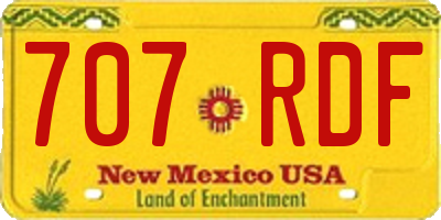 NM license plate 707RDF