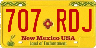 NM license plate 707RDJ