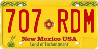 NM license plate 707RDM