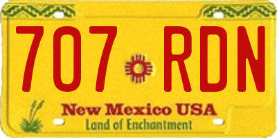 NM license plate 707RDN