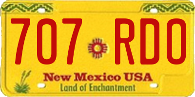 NM license plate 707RDO