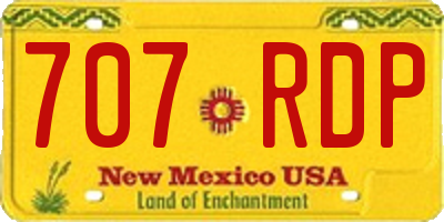 NM license plate 707RDP