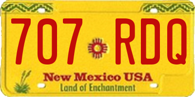 NM license plate 707RDQ