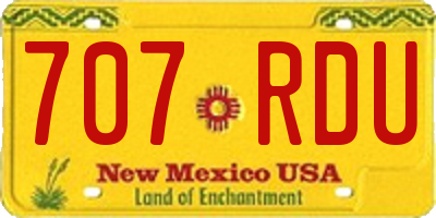 NM license plate 707RDU