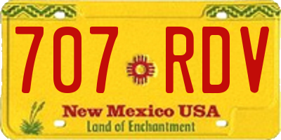 NM license plate 707RDV