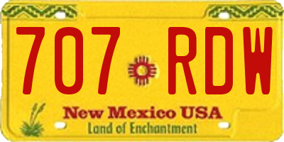 NM license plate 707RDW