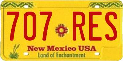 NM license plate 707RES