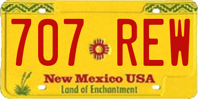 NM license plate 707REW