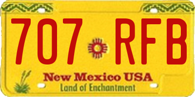 NM license plate 707RFB