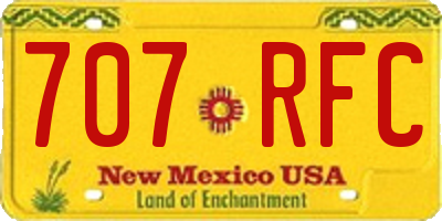 NM license plate 707RFC