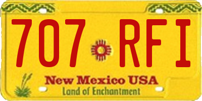 NM license plate 707RFI