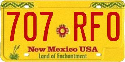 NM license plate 707RFO