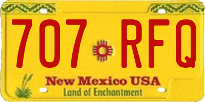 NM license plate 707RFQ