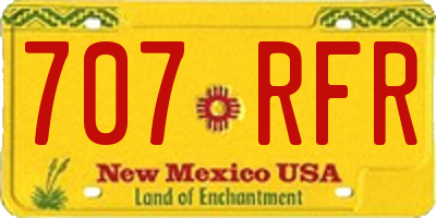 NM license plate 707RFR