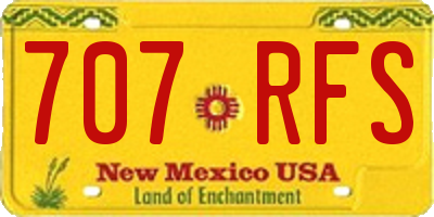 NM license plate 707RFS